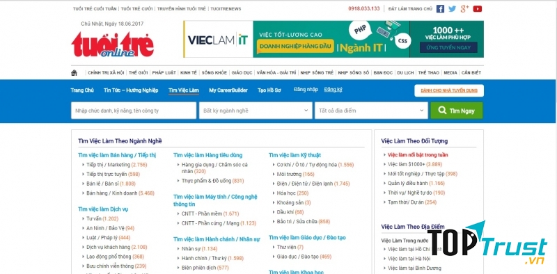 Việc làm tuổi trẻ