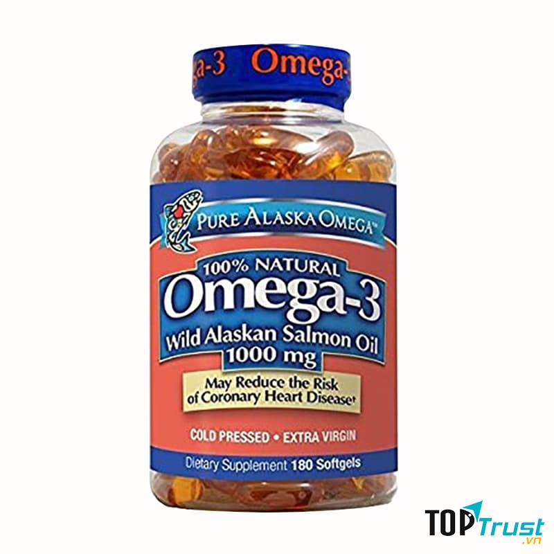 Viên dầu cá hồi Pure Alaska Omega Wild Salmon Oil 1,000mg 180 viên