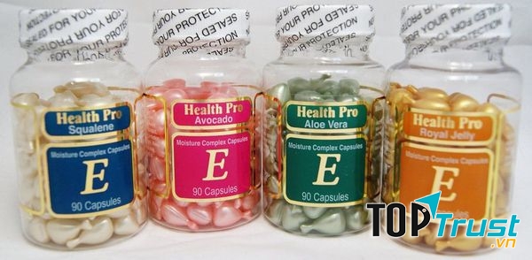 Viên nang dầu dưỡng vitamin E Gan cá mập Health Pro Squalene Vitamin E 90 viên