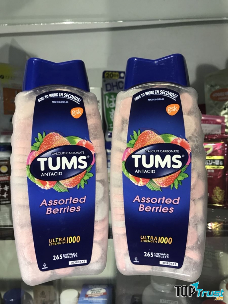 Viên nhai trị ợ chua, rối loạn tiêu hóa Tums