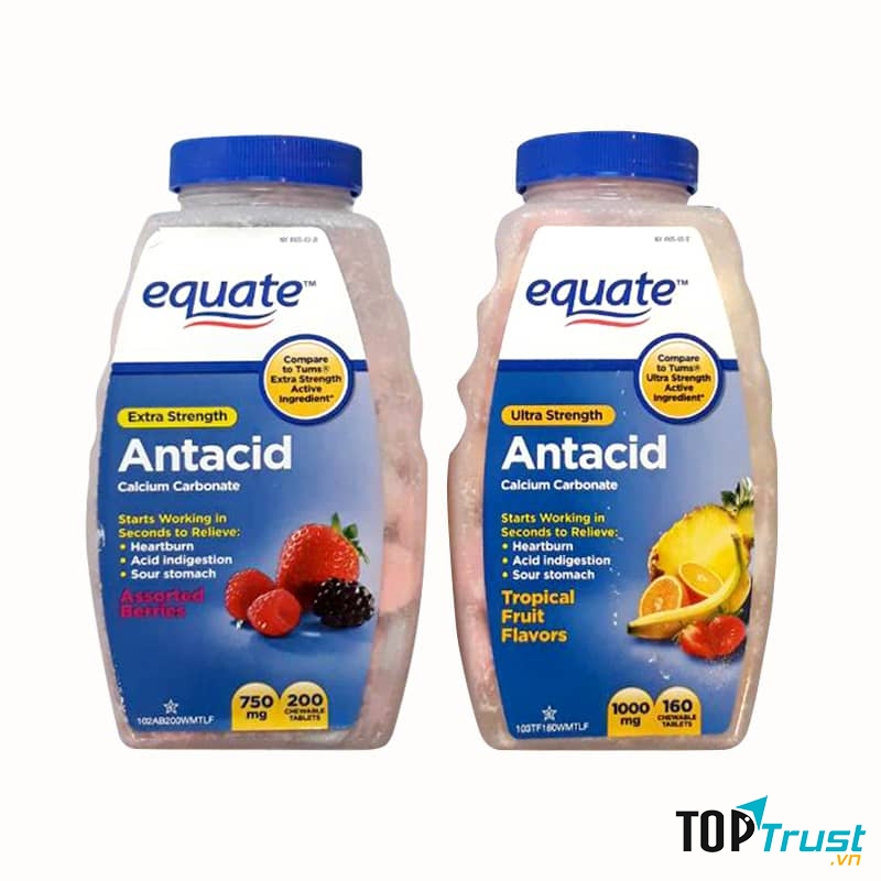 Thực phẩm chức năng Viên nhai hỗ trợ dạ dày Equate Ultra Strength Antacid 1000mg
