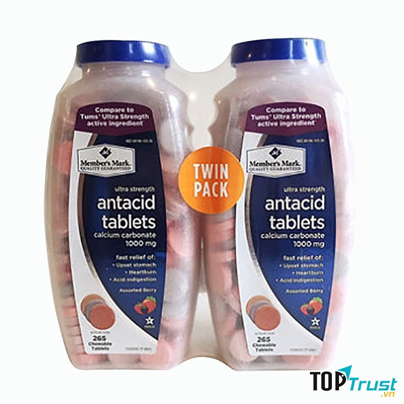 Thực phẩm chức năng Viên nhai trị đau dạ dày Member’s Mark Ultra Strength Antacid Tablets