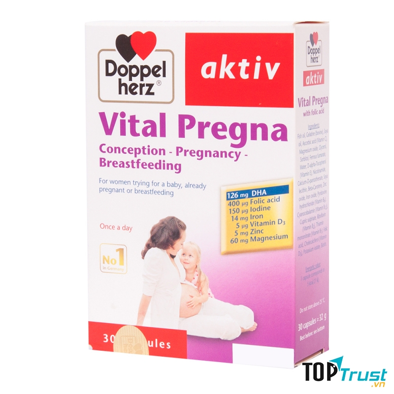Thực Phẩm Chức Năng Viên Bổ Bà Bầu DoppelHerz Vital Pregna (30 viên)