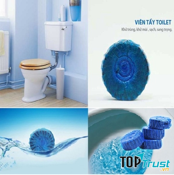  Viên khử mùi và tẩy rửa bồn cầu là giải pháp tối ưu giúp cho toilet nhà bạn luôn vệ sinh, sạch sẽ, tẩy sạch các mảng bám.