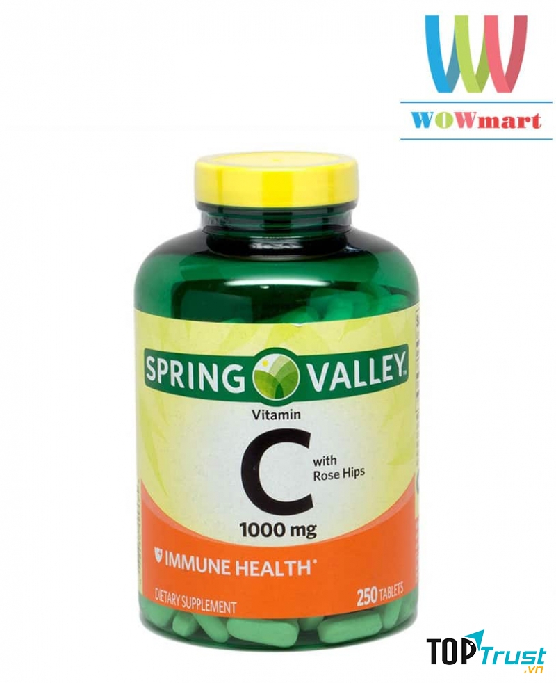 Viên uống bổ sung vitamin C Spring Valley Vitamin C 1000mg 250 viên: