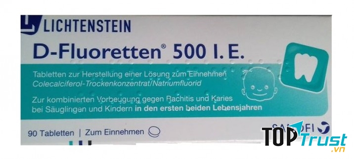 Viên uống bổ sung Vitamin D cho bé D-Fluoretten 500I.E