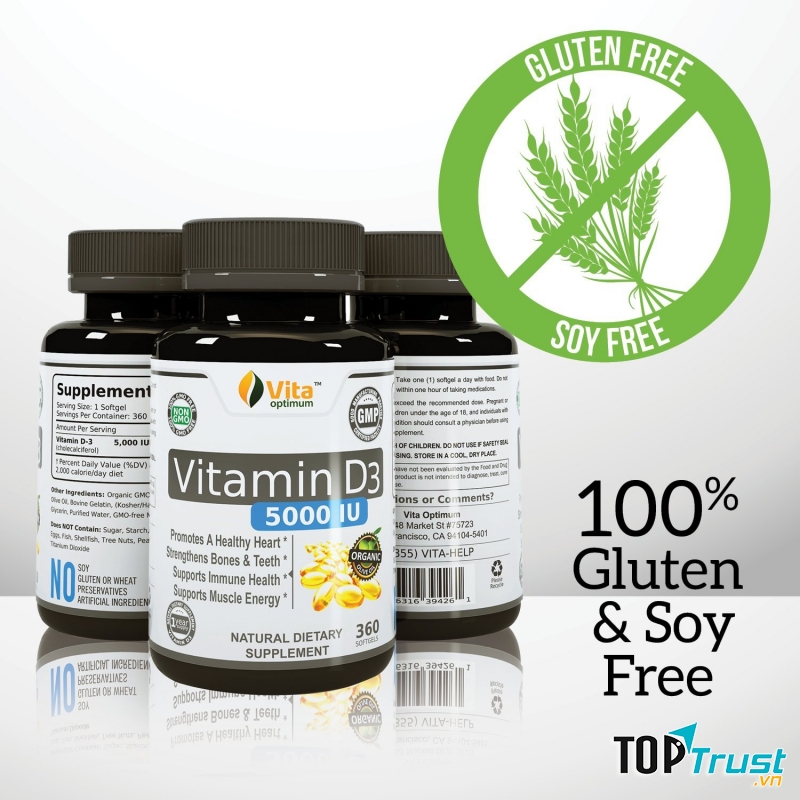 Viên uống bổ sung Vitamin D nhãn hiệu Vita optimum