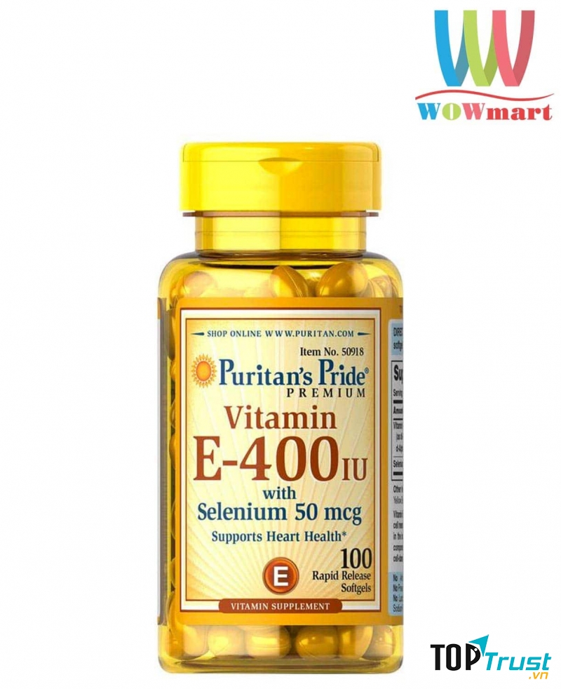 Viên uống bổ sung Vitamin E 400 IU Puritan Pride 100 viên của Mỹ