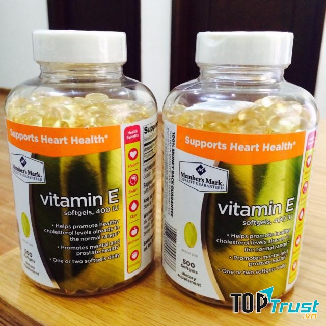 Viên uống bổ sung Vitamin E 400 IU Supports Heart Health 500 viên của Mỹ