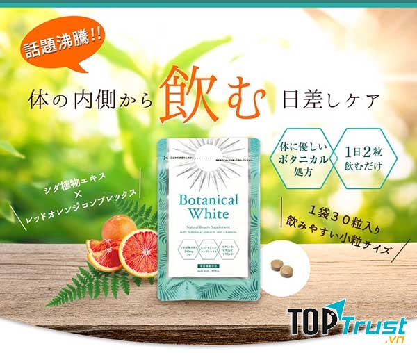 Viên uống chống nắng Botanical White chắc chắn là “người bạn đồng hành” đáng tin cậy trong hành trình chăm sóc làn da trước tác nhân gây hại từ ánh nắng mặt trời, tia cực tím.