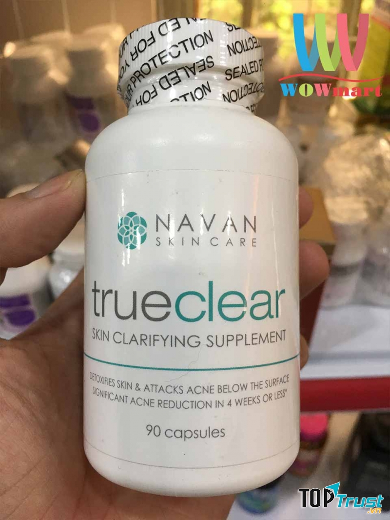 Viên uống giải độc gan, trị mụn Navan Skin Care Trueclear 90 viên