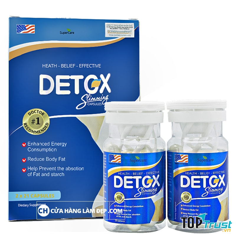 Ngoài công dụng giảm cân, Detox Slimming Capsules còn có thể làm đẹp da, thanh lọc cơ thể và ngăn ngừa các bệnh về tim mạch, huyết áp.