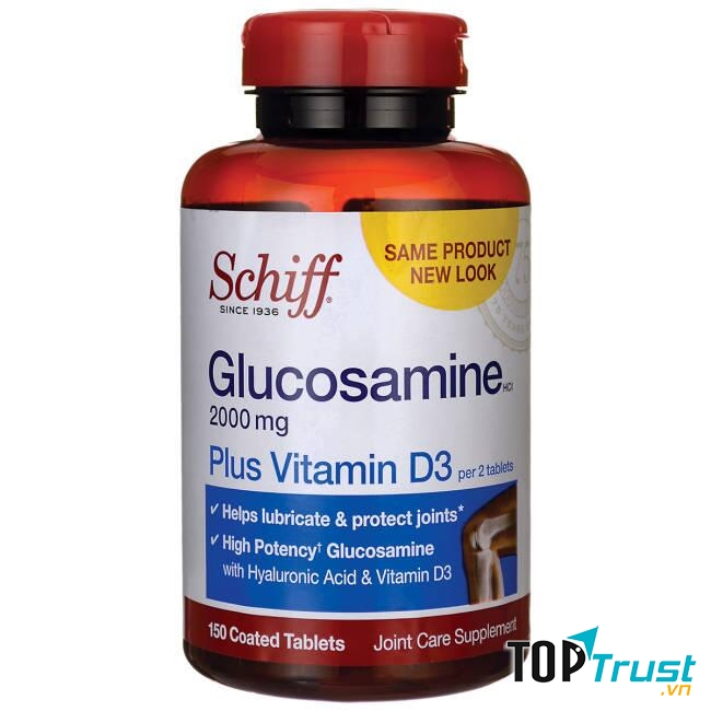 Viên Uống Glucosamine Schiff Plus Vitamin D3 2000mg Hộp 150 Viên:
