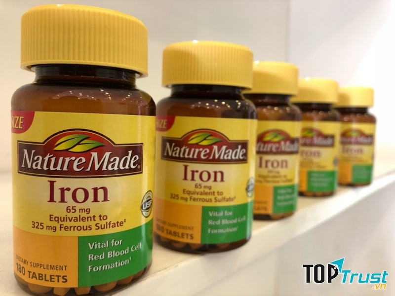 Viên uống bổ sung sắt Iron 65mg Nature Made 365 viên của Mỹ