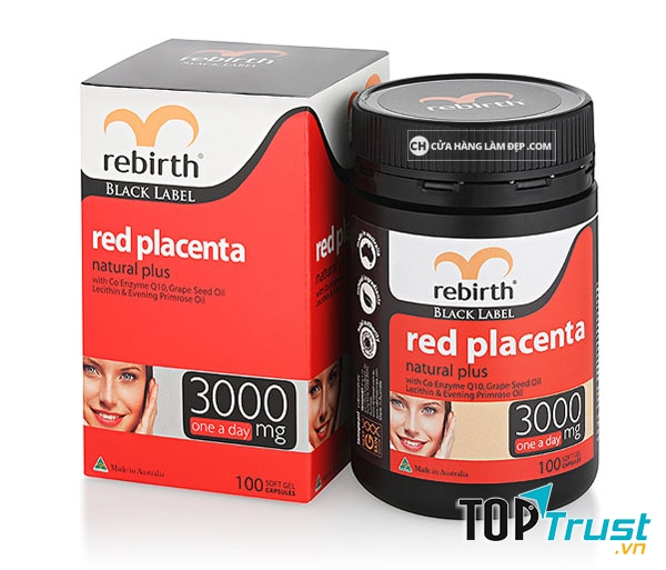 ﻿Viên Uống Nhau Thai Cừu Đỏ Rebirth Red Placenta 3000mg Của Úc