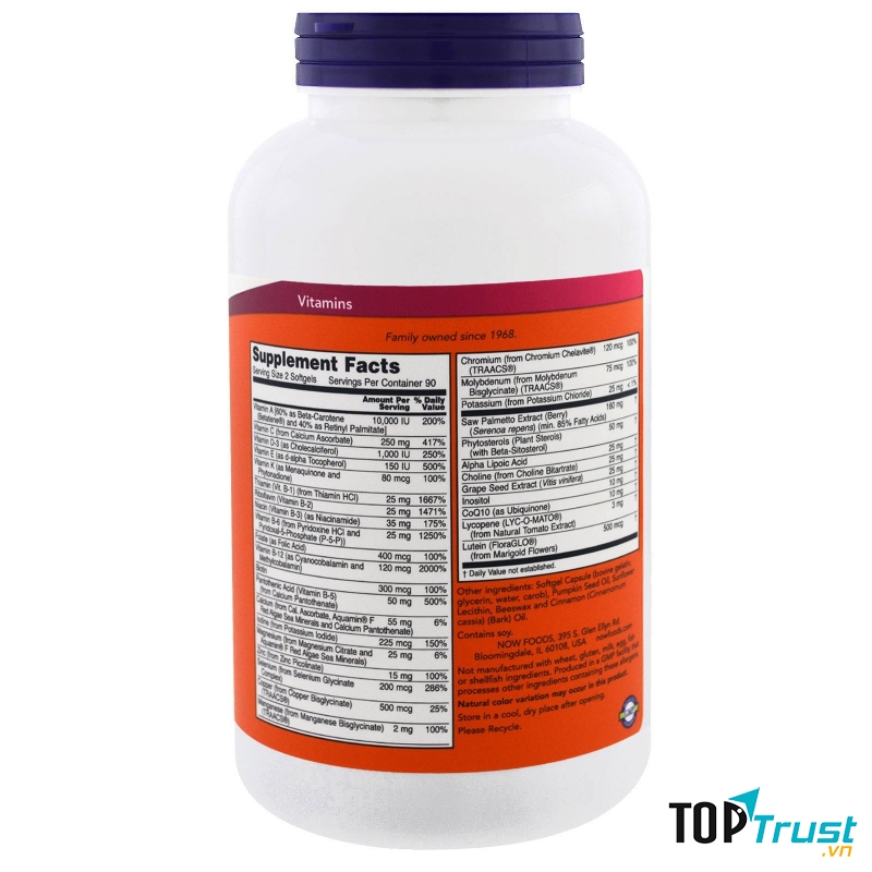 Viên uống Now ADAM bổ sung Vitamin tổng hợp cho nam