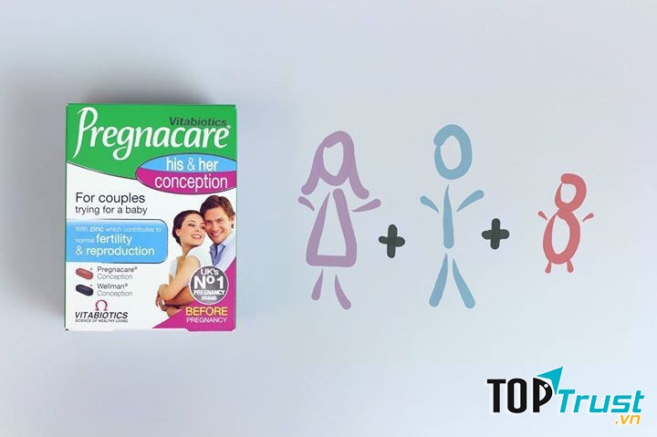Viên uống tăng khả năng thụ thai cho cả nam và nữ Vitabiotics Pregnacare His & Her Conception 60 viên