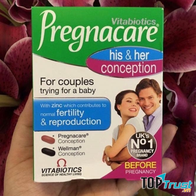 Viên uống Vitabiotics Pregnacare His & Her Conception là công thức cân bằng dinh dưỡng hàng ngày cho sức khoẻ sinh sản nam và nữ cũng như sức khoẻ tổng thể