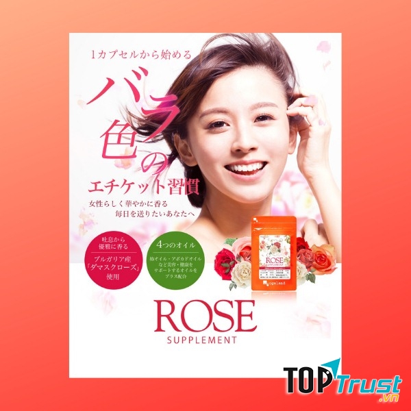 Viên uống tỏa hương thơm hoa hồng Ogaland Rose Nhật Bản