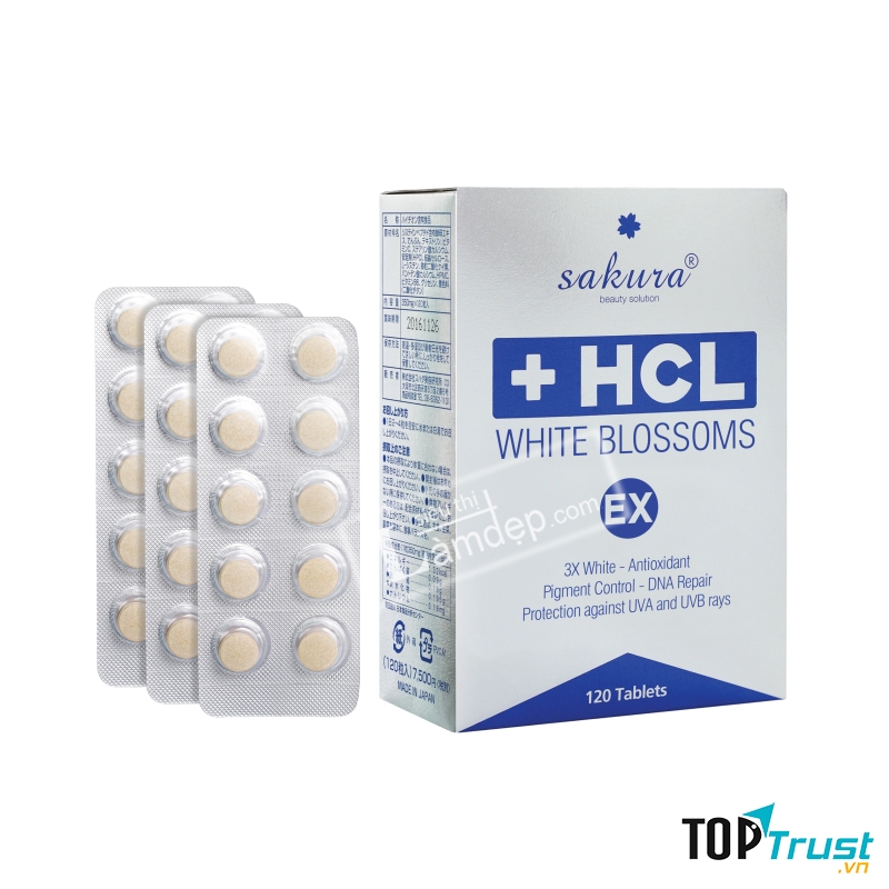 Viên Uống Trị Nám Da Chuyên Sâu SAKURA WHITE BLOSSOMS HCL EX