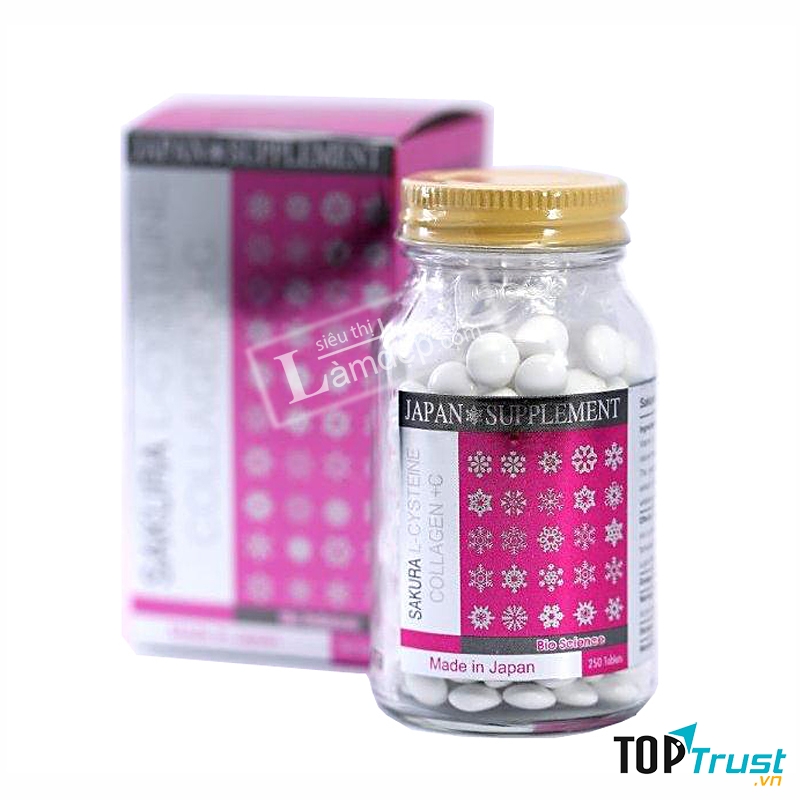 Viên Uống Trị Nám Trắng Da Sakura L-Cystine Collagen C