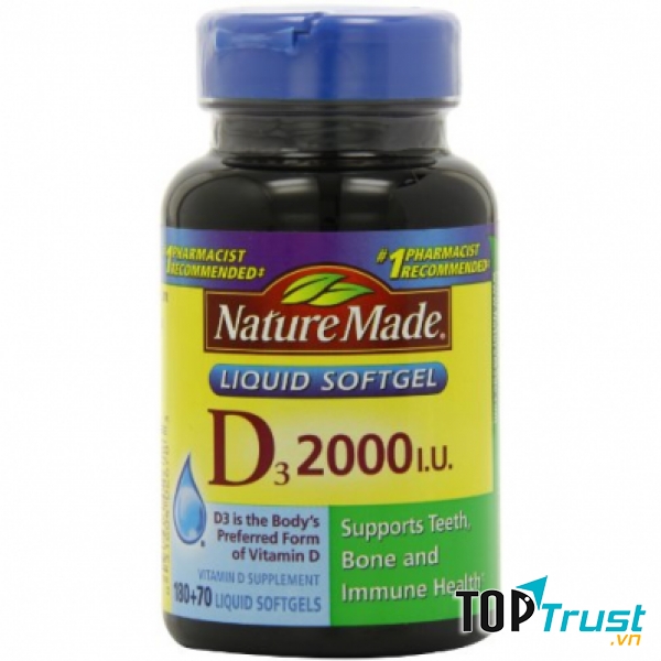 Viên Uống Vitamin D3 2.000 I.U Liquid Softgels Nature Made