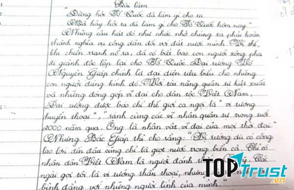 Bài văn sạch sẽ chắc chắn sẽ để lại ấn tượng cho người chấm