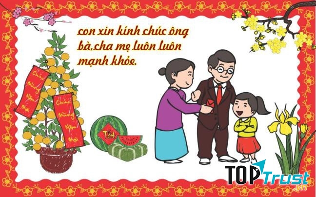 Viết thư thăm hỏi và chúc mừng năm mới ông bà