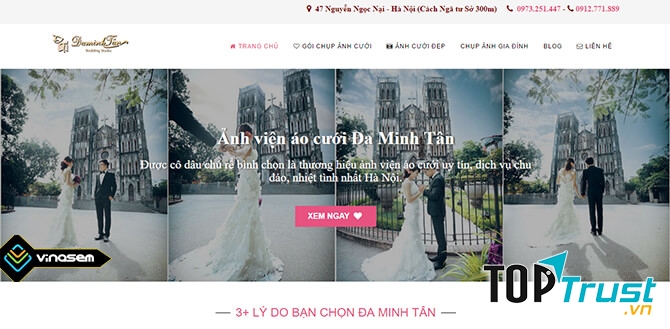 Thiết kế web ảnh viện áo cưới Minh Tân