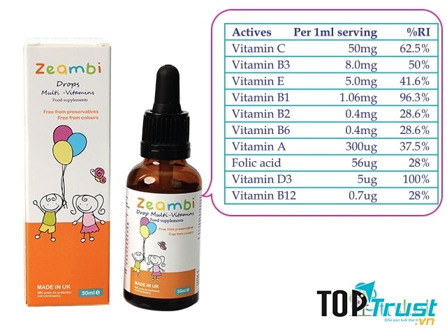 Vitamin tổng hợp Zeambi từ Anh Quốc