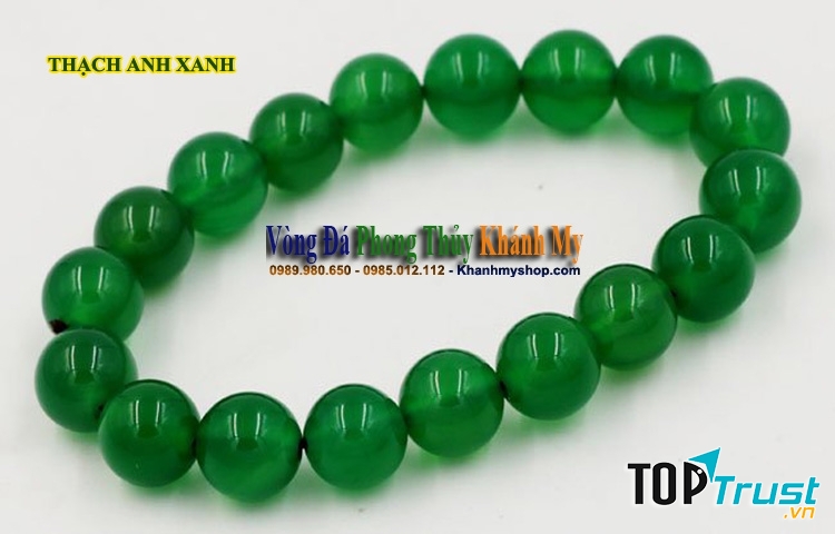 Vòng tay đá thạch anh xanh