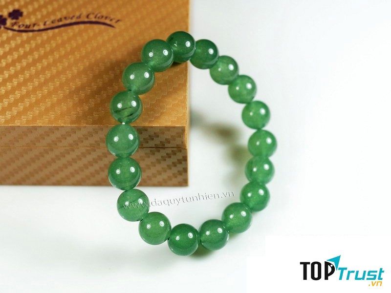 Vòng tay đá phong thủy thạch anh xanh lá cây