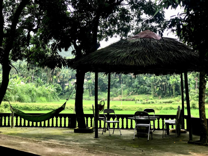 Bạn có thể thưởng thức một tách trà trong lúc ngắm nhìn cảnh núi non, hồ nước.