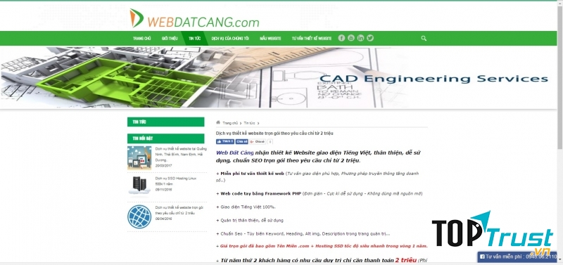 Webdatcang với dịch vụ thiết kế web giá chỉ từ 2.000.000 đồng.