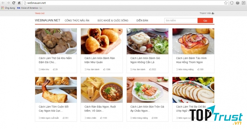Web nấu ăn