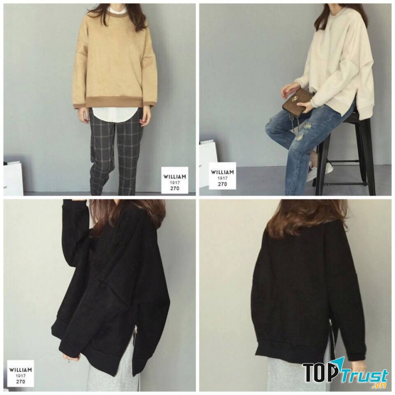 Sweater kết hợp zip đang rất hot nè các bạn