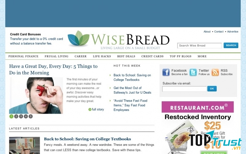Wise Bread cung cấp những bài viết ngắn về cách xử lý các vấn đề
