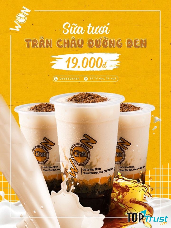 Sữa tươi trân châu đường đen Huế