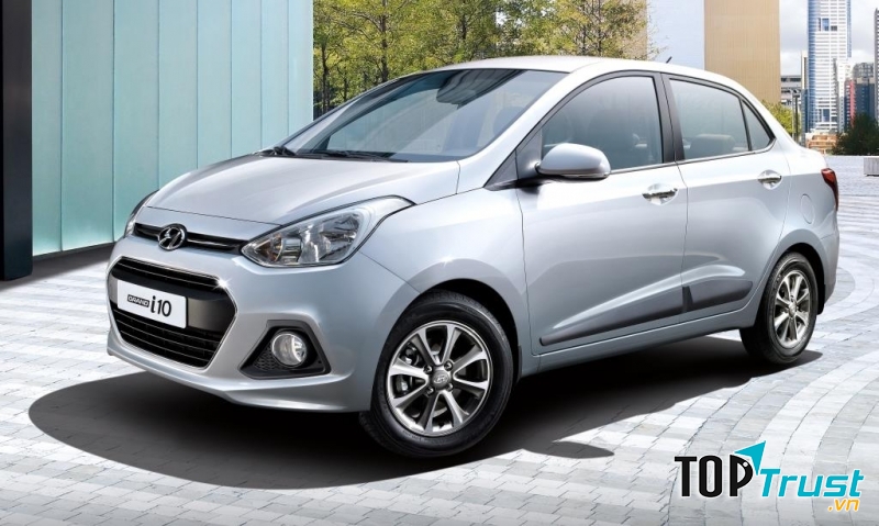 Màu bạc sang trọng của Huyndai Grand i10.