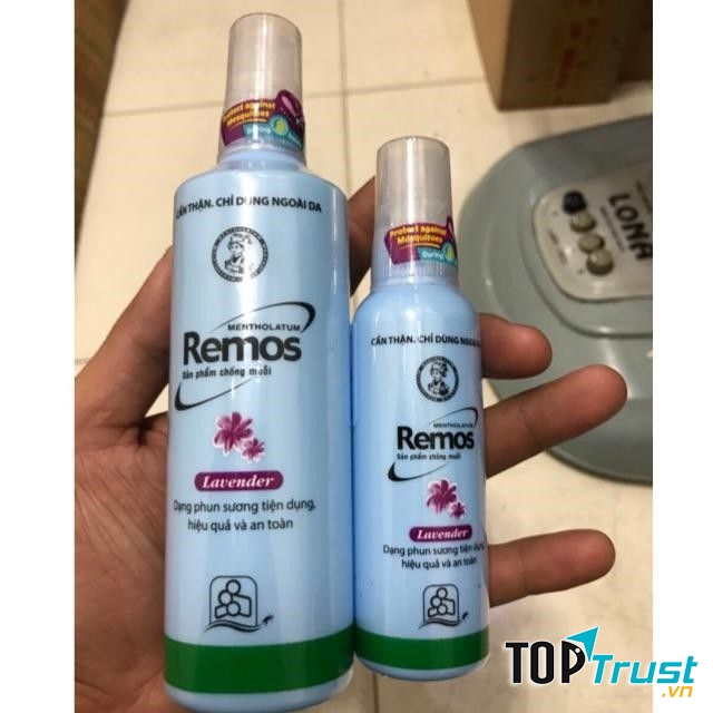 Xịt chống muỗi Remos với thành phần có chứa Diethyltoluamide 15% đã được WHO và EPA chứng nhận hiệu quả và tính an toàn trong việc xua muỗi