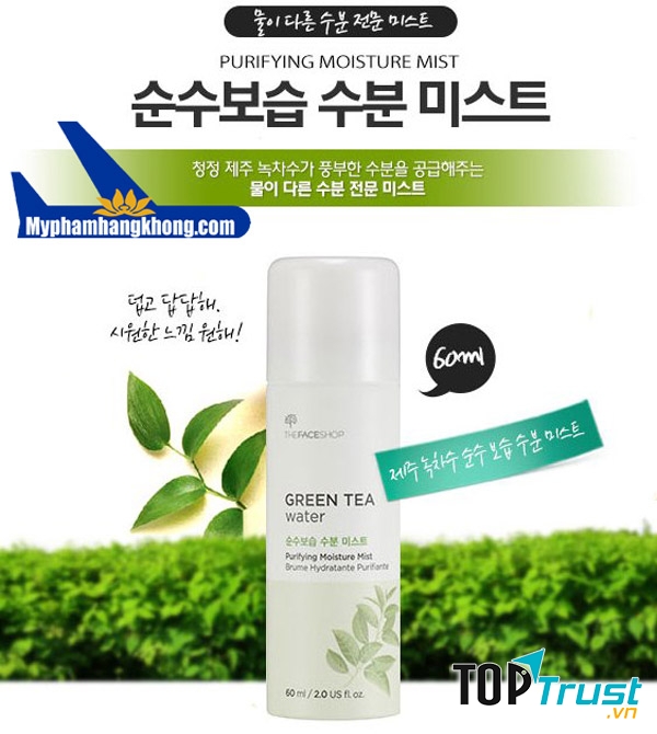 Xịt Khoáng Dưỡng Ẩm The Face Shop Green Tea Water Moisture Mist