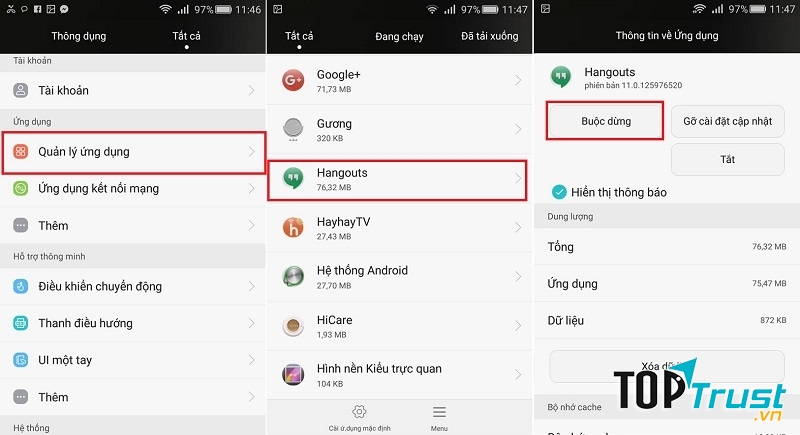 Xóa hoặc tắt ứng dụng không cần thiết