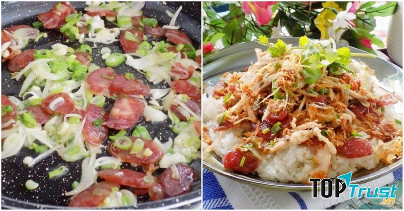 Xôi được chế biến cẩn thận, nhiều nguyên liệu