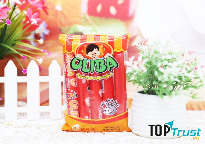 Xúc Xích Bò Tiệt Trùng Oliba Ba Huân.
