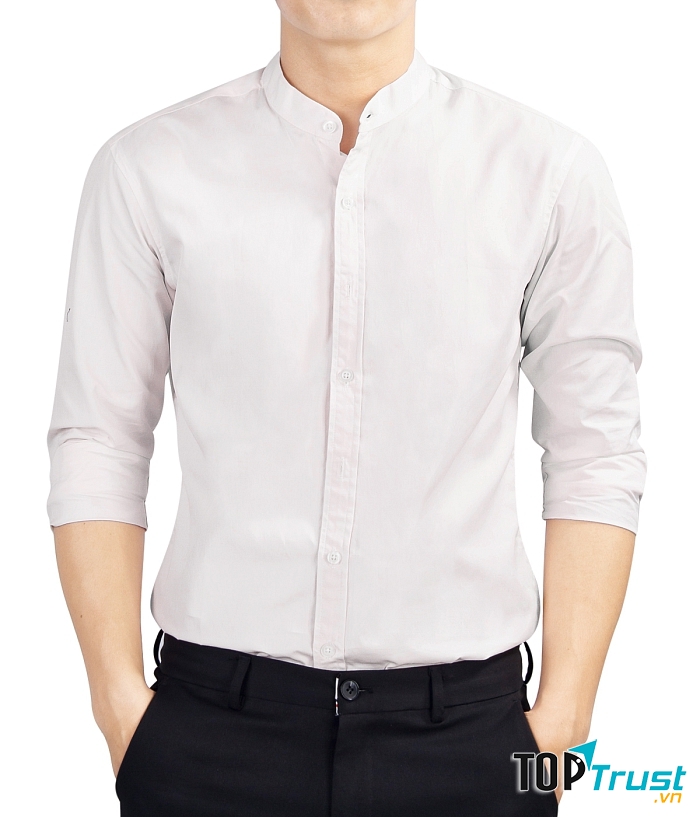 Áo sơ mi nam Mốt Trẻ cổ trụ