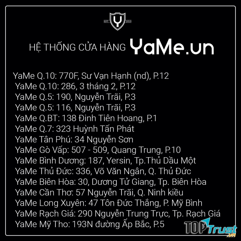 Yame Shop với hệ thống cửa hàng rộng khắp