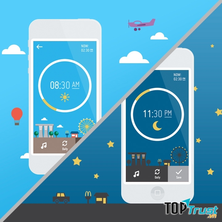 App đồng hồ báo thức trên iPhone cho người mê ngủ nướng