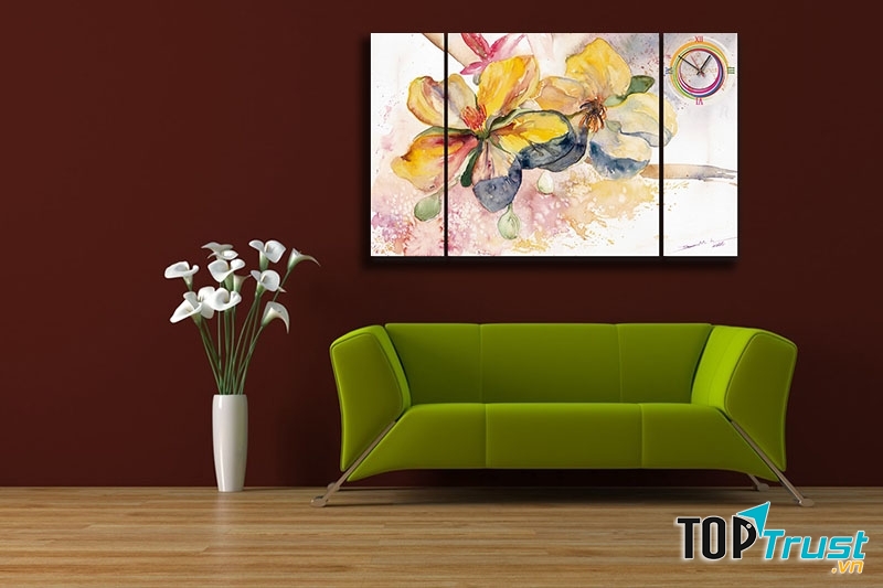 Bộ tranh đồng hồ treo tường đẹp cho ngày Tết giá dưới 500.000 đồng