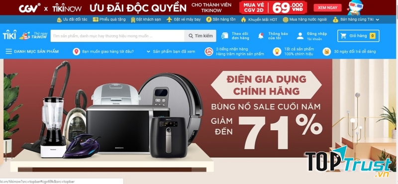 Chương trình khuyến mãi của Tiki cập nhật mới nhất