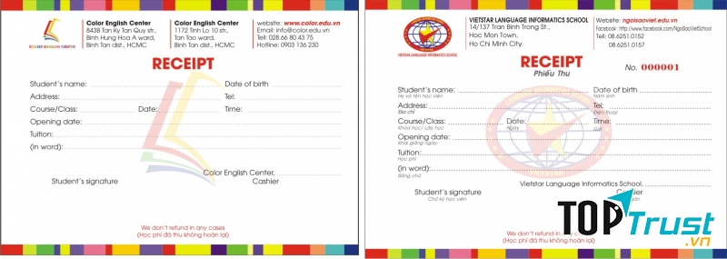 Dịch vụ in phiếu thu chi giá rẻ và uy tín tại TP. HCM